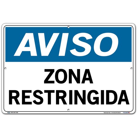 Vestil Polystyrene Sign, 12-1/2" Height, 18-1/2" Width, Polystyrene, Rectangle, Spanish SI-N-02-D-PS-040-S